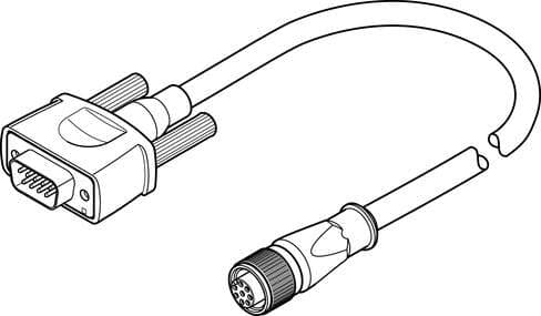 Festo 550750 encoder cable NEBM-M12G8-E-15-S1G9 Suitable for servo motor EMMS-ST-... Cable identification: Without inscription label holder, Electrical connection 1, function: Field device side, Electrical connection 1, design: Round, Electrical connection 1, connecti 550750 on Powermatic Associates