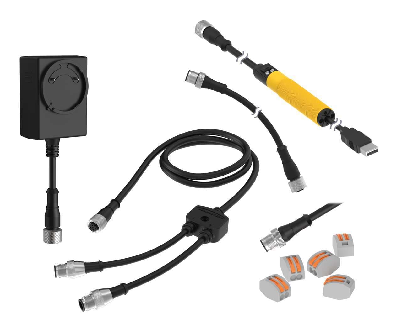 Banner PRO-KIT-ACC DK-Pro Series Accessory Kit Includes; Converter Cable, Splitter; Power Supply, WAGO Wire Nuts; and M12 Double Ended 8-pin to 5-pin Cordset PRO-KIT-ACC on Powermatic Associates