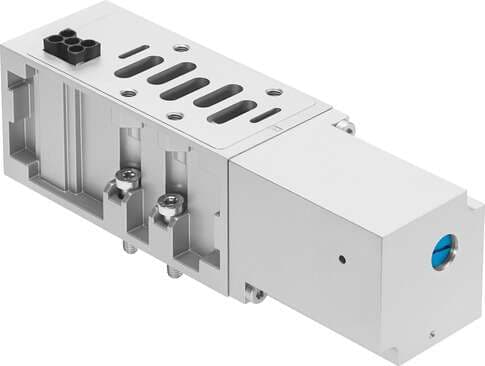 Festo 555791 vertical pressure shut-off plate VABF-S2-2-L1D1-C Width: 54 mm, Based on the standard: ISO 5599-2, Assembly position: Any, Pneumatic vertical stacking: Shut-off for 1, Operating pressure: -0,9 - 10 bar 555791 on Powermatic Associates