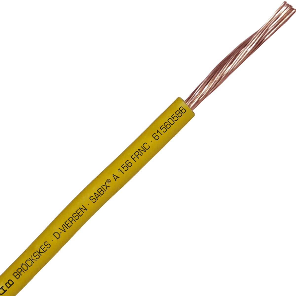 SAB 61560586 SABIX A 156 FRNC - 12 AWG/1c, flame retardant halogen-free 750V yellow hook-up wire, CE, RoHS 61560586 on Powermatic Associates