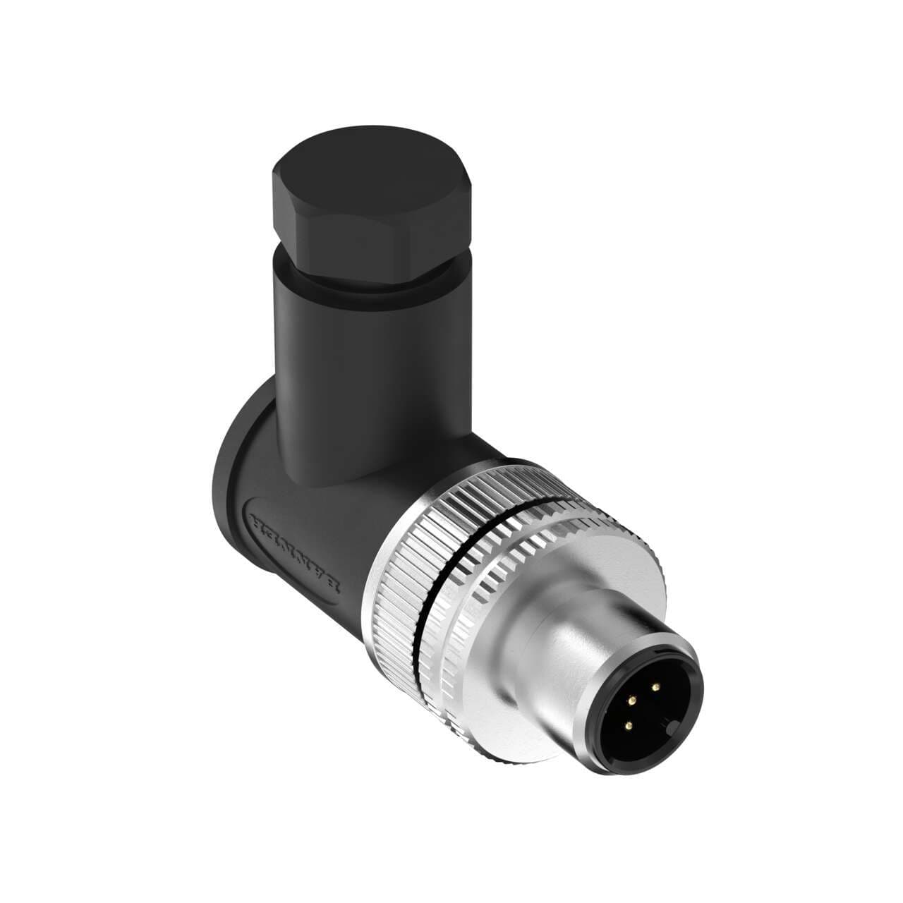 Banner BFW-M12M5A-6X Banner BFW-M12M5A-6X - Field Wireable: M12; 5-pin Right Angle Male; 22 AWG 4-6 mm Cable Range; Screw Terminal; PA+GF Black Body; Aluminum Alloy Coupling Nut BFW-M12M5A-6X on Powermatic Associates