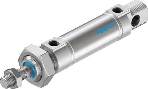 Festo 33975 standards-based cylinder DSNU-25-25-PPV-A Based on DIN ISO 6432, for proximity sensing. Various mounting options, with or without additional mounting components. With adjustable end-position cushioning. Stroke: 25 mm, Piston diameter: 25 mm, Piston rod th 33975 on Powermatic Associates