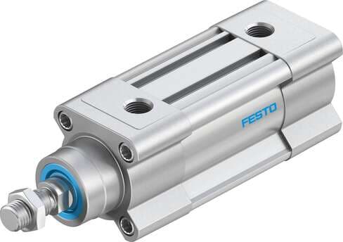 Festo 1376903 standards-based cylinder DSBC-40-25-PPSA-N3 with self-adjusting pneumatic end position cushioning Stroke: 25 mm, Piston diameter: 40 mm, Piston rod thread: M12x1,25, Cushioning: PPS: Self-adjusting pneumatic end-position cushioning, Assembly position: Any 1376903 on Powermatic Associates