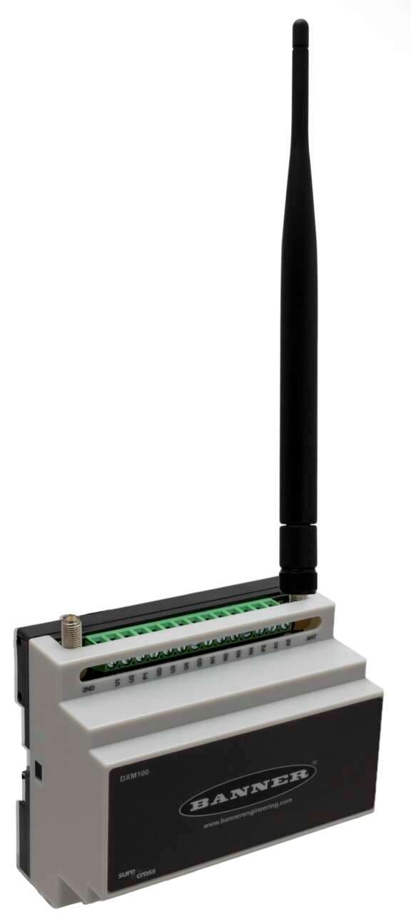 Banner DXM100-S2R2 DXM100 Modbus Slave Device; Multihop Radio 900 MHz 1 W; Inputs: 4 Universal, SDI-12 Interface; Outputs: 4 NMOS Discrete, 2 Analog, 2 DC Latching, 2 Switched Power, 1 Courtesy Power; RS485 DXM100-S2R2 on Powermatic Associates