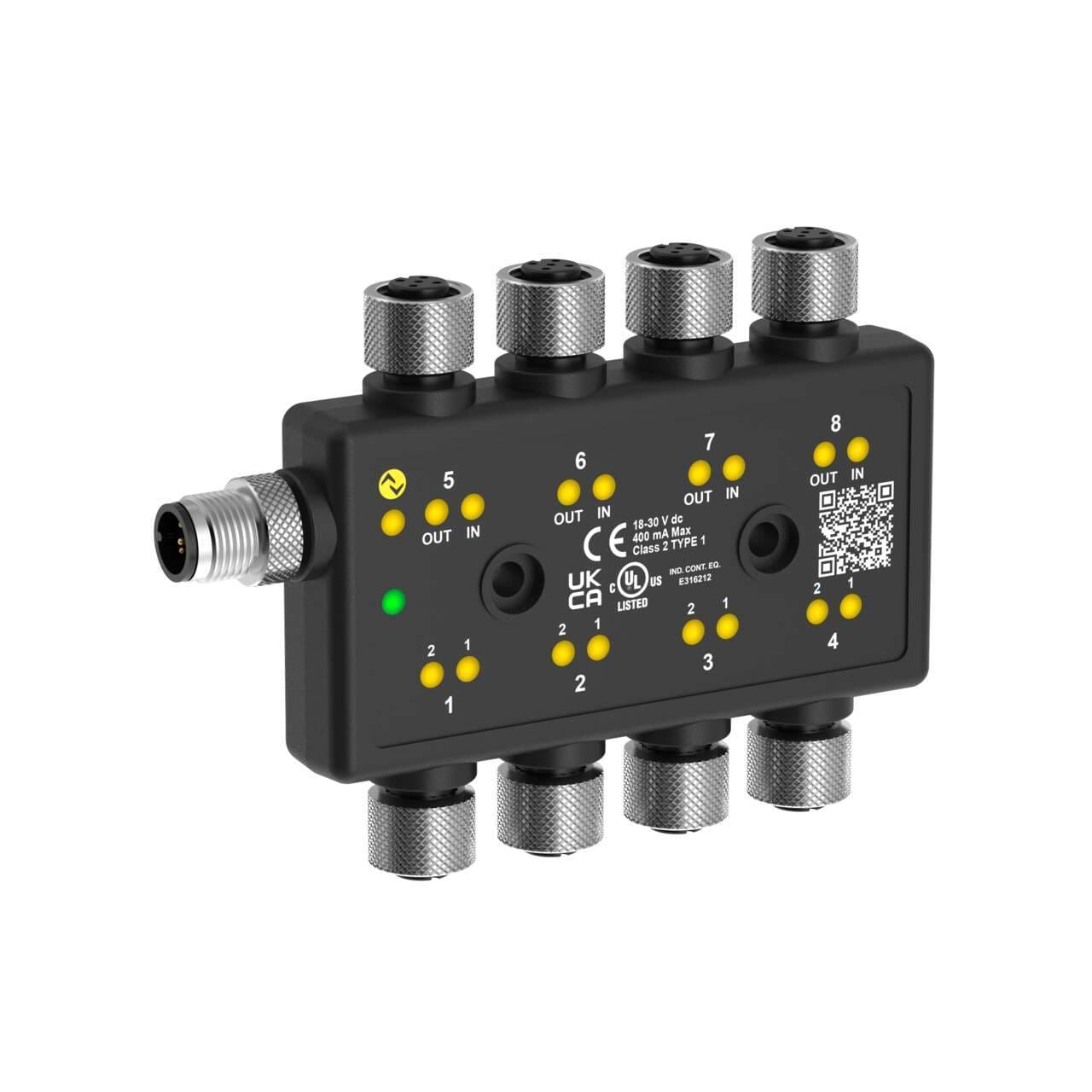 Banner R95C-4B4UI-KQ Banner R95C-4B4UI-KQ - R95C Series: 8 port Hybrid IO-Link Hub; 4 Analog Inputs and 4 Analog Outputs and 8 Discrete Inputs or 8 Discrete Outputs (Configurable); IO-Link Interface; 4-pin M12 QDs R95C-4B4UI-KQ on Powermatic Associates