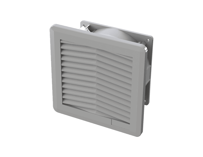 Saginaw Control SCE-N12FA44LG Fan Assembly (115v) Type 12 RAL 7035, Height:5.90", Width:5.90", Depth:2.90", SCE-N12FA44LG on Powermatic Associates