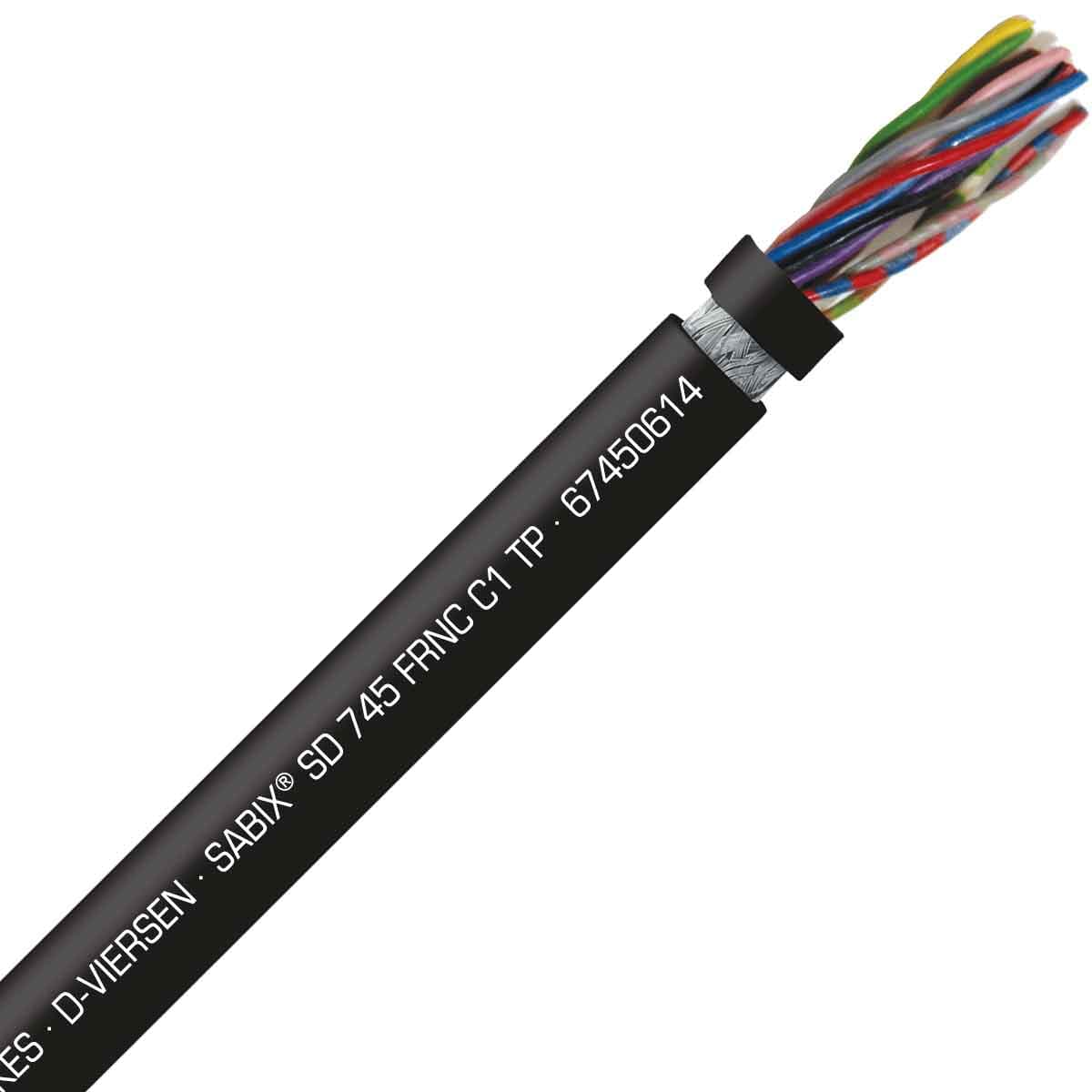 SAB 67450614 SABIX SD 745 C FRNC C1 TP - 26 AWG/6pr, shielded halogen-free flame retardant continuous flex data cable, CE, RoHS 67450614 on Powermatic Associates