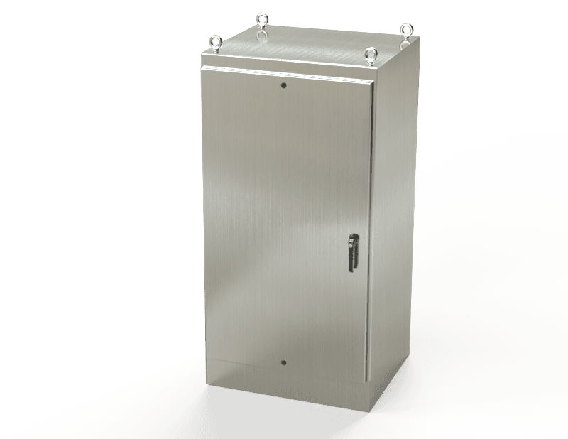 Saginaw Control SCE-72EL3630SS6FS S.S. EL FS Enclosure, Height:72.00", Width:36.00", Depth:30.00", #4 brushed finish on all exterior surfaces. Optional sub-panels are powder coated white. SCE-72EL3630SS6FS on Powermatic Associates