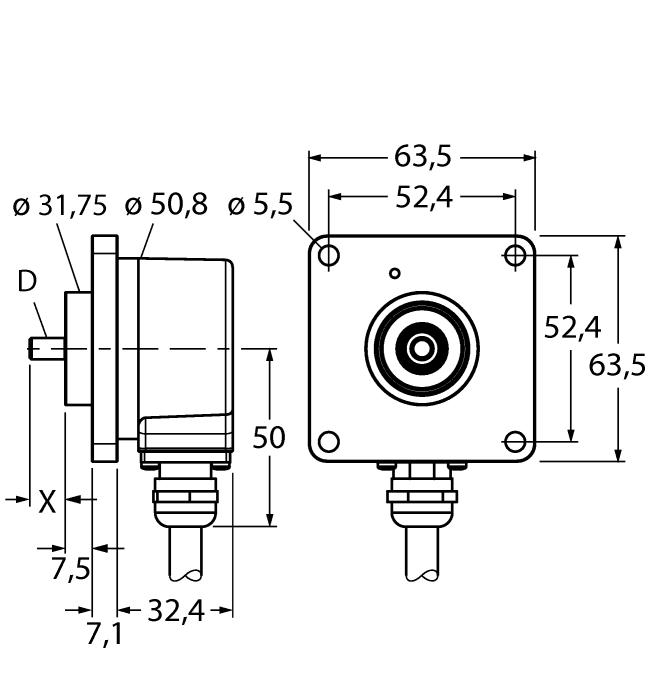 Turck RI-10SA1R-2B1000-C1M RI-10SA1R-2B1000-C1M Turck - RI-10SA1R-2B1000-C1M Incremental Encoder, Industrial Line RI-10SA1R-2B1000-C1M on Powermatic Associates