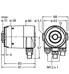 Turck RM-36B12E-9A28B-R3M12 RM-36B12E-9A28B-R3M12 Turck - RM-36B12E-9A28B-R3M12 Absolute Rotary Encoder - Multiturn, Industrial Line RM-36B12E-9A28B-R3M12 on Powermatic Associates