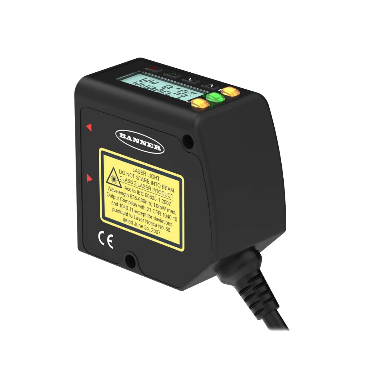 Banner LTF12IC2LDQP Laser Diffuse Time-of-Flight Sensor; Range: 50-12000 mm; Input: 12-30 V dc; Output: Analog: 4-20 mA; Class 2 Laser; Discrete: NPN/PNP Configurable; 150 mm (6 in) M12 Pigtail QD LTF12IC2LDQP on Powermatic Associates