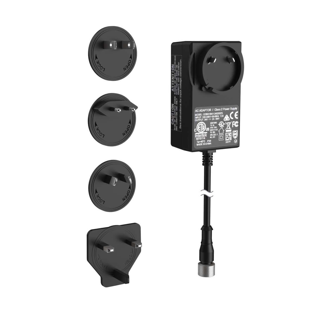 Banner PSW-24-2 Banner PSW-24-2 - DC Power Supply - Wall Mount; Input: 100-240 V ac 50/60 Hz; Multi-blade Outlet Plug; Output: 24 V dc 2A; 3.5 m (11.5 ft) 5-pin M12 QD; UL Listed Class 2 PSW-24-2 on Powermatic Associates