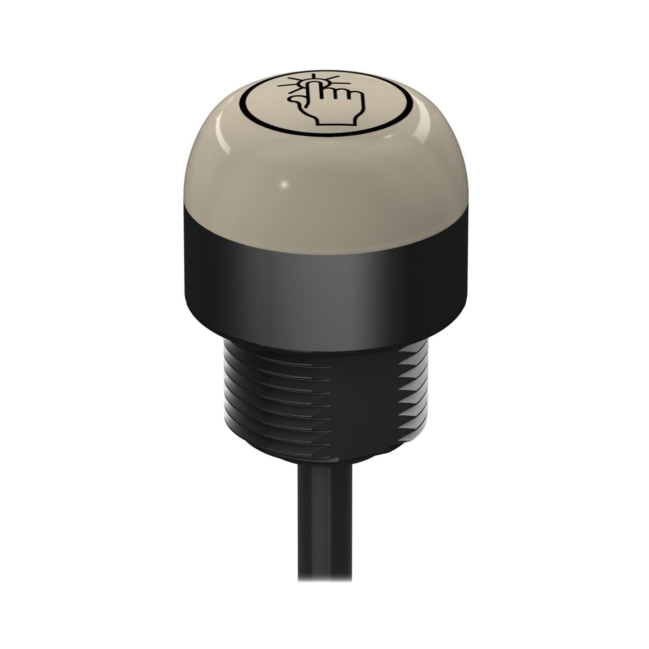 Banner K30ALBTBOH Banner Engineering K30ALBTBOH is a capacitive touch-sensitive button designed with a 2-color LED illumination that displays B (Not activated) and O (Activated) colors. It features a black housing with a dome-shaped window made from diffused polycarbonate (PC) and a base also constructed from PC. This part is pre-wired with a 2m / 6.5ft 5-wire cable that terminates with bare end flying leads. It operates on a supply voltage range of 12Vdc to 30Vdc, with a nominal voltage of 24Vdc. The K30ALBTBOH can be mounted on a surface or base pole with an M22 thread and has a 30mm / 1-3/16" dome diameter. It is designed to operate within an ambient air temperature range of -40°C to +50°C and offers a degree of protection rated at IP67, IP69K, NEMA 4X, and NEMA 13. The operating mode is a latched NO (Normally Open) touch output, with a current consumption of 55mA. Additionally, it includes 2 x digital inputs (12-30Vdc; PNP/NPN) for color control and 1 x digital output (12-30Vdc; PNP/NPN) for touch functions. K30ALBTBOH on Powermatic Associates