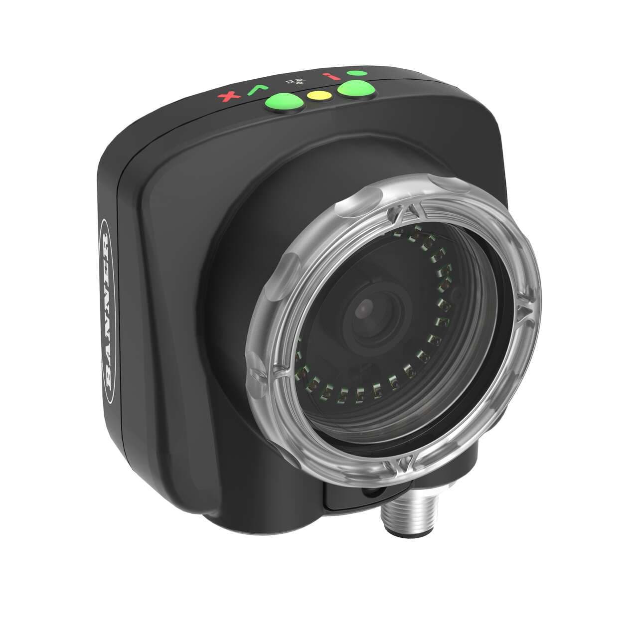 Banner IVU2PTCW12 iVu Color Vision Sensor with Integrated Screen; White Ring Light and 12 mm Lens; Requires Power Cordset and Bracket; Ethernet and USB Cordset Optional IVU2PTCW12 on Powermatic Associates