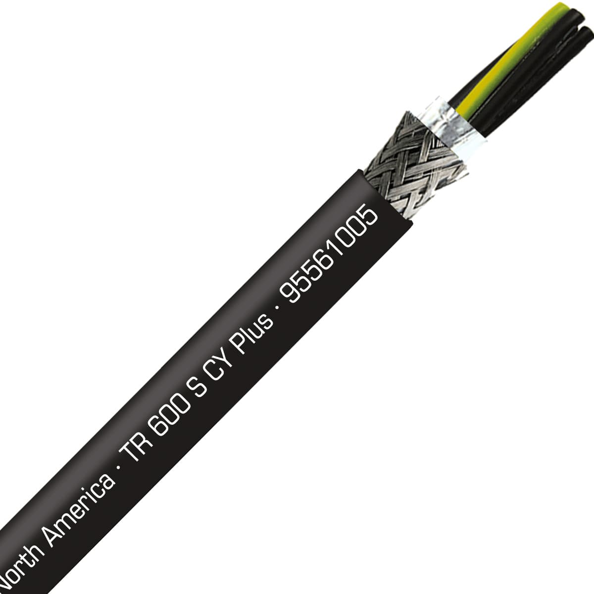 SAB 95561005 TR 600 CY Plus - 10 AWG/5c, shielded UV and oil resistant flexible exposed run tray cable with reduced O.D., UL, CSA, CE, RoHS 95561005 on Powermatic Associates