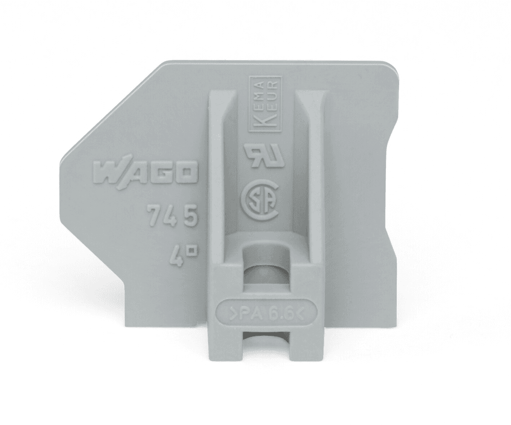 WAGO 745-145 745-145 WAGO - End plate; with flange; gray 745-145 on Powermatic Associates
