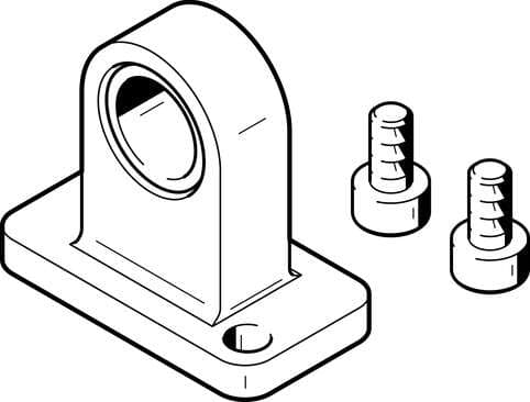 Festo 161818 swivel flange SZF-12 for flat cylinder DZF. Size: 12, Assembly position: Any, Corrosion resistance classification CRC: 2 - Moderate corrosion stress, Ambient temperature: -40 - 90 °C, Product weight: 20 g 161818 on Powermatic Associates