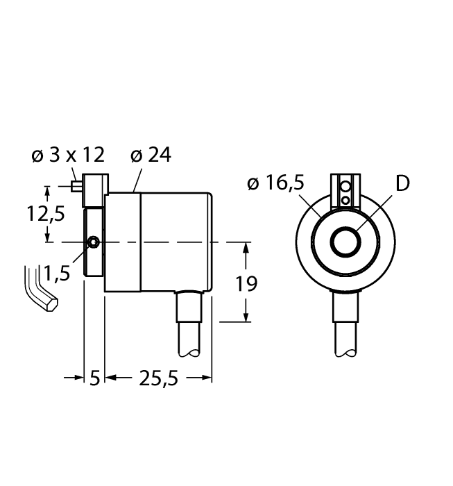 Turck RI-02CA0S3-2A1000-C RI-02CA0S3-2A1000-C Turck - RI-02CA0S3-2A1000-C Incremental Encoder, Industrial Line RI-02CA0S3-2A1000-C on Powermatic Associates