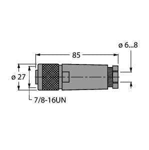 Turck BK4140-0/9 BK4140-0/9 Turck - BK4140-0/9 Accessories for Fieldbus Systems, Field-Wireable Connector, 7/8″ Female, Straight BK4140-0/9 on Powermatic Associates