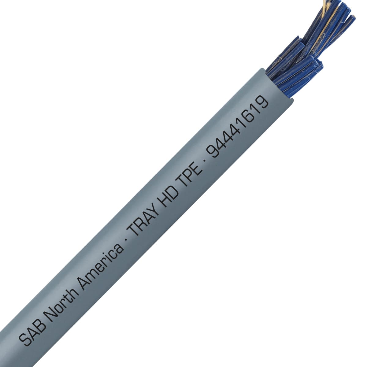 SAB 94441619 TRAY HD TPE - 16 AWG/19c, heavy duty exposed run TPE tray cable with blue conductors, UL, CSA, CE, RoHS 94441619 on Powermatic Associates