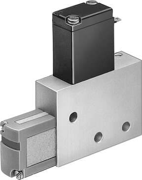 Festo 35553 vacuum generator VAD-MYB-1/8 With integrated solenoid valve Nominal size, Laval nozzle: 0,7 mm, Assembly position: Any, Ejector characteristic: High vacuum, Integrated function: Electrical on-off valve, Design structure: T-shaped 35553 on Powermatic Associates