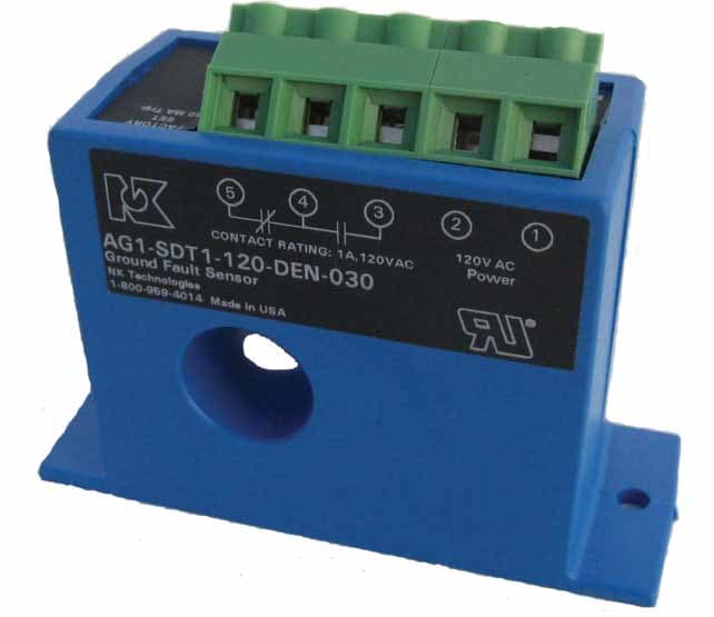NK Technologies AGLD2-SDT1-120-LA-ADJ Digital Display, AC Ground Fault Sensors, Relay Output, Solid-Core, 120 VAC Powered, Field Adjustable 80-950 mA Setpoint, Latching, Base Terminals, SPDT 1 A @ 120 VAC, 2 A @ 30 VDC AGLD2-SDT1-120-LA-ADJ on Powermatic Associates