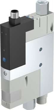 Festo 540026 vacuum generator OVEM-07-H-B-GO-CE-N-1P Supply/vacuum port with G threads, exhaust port with open silencer Nominal size, Laval nozzle: 0,7 mm, Grid dimension: 20 mm, Design, silencer: open, Assembly position: Any, Ejector characteristic: (* High vacuum, * 540026 on Powermatic Associates