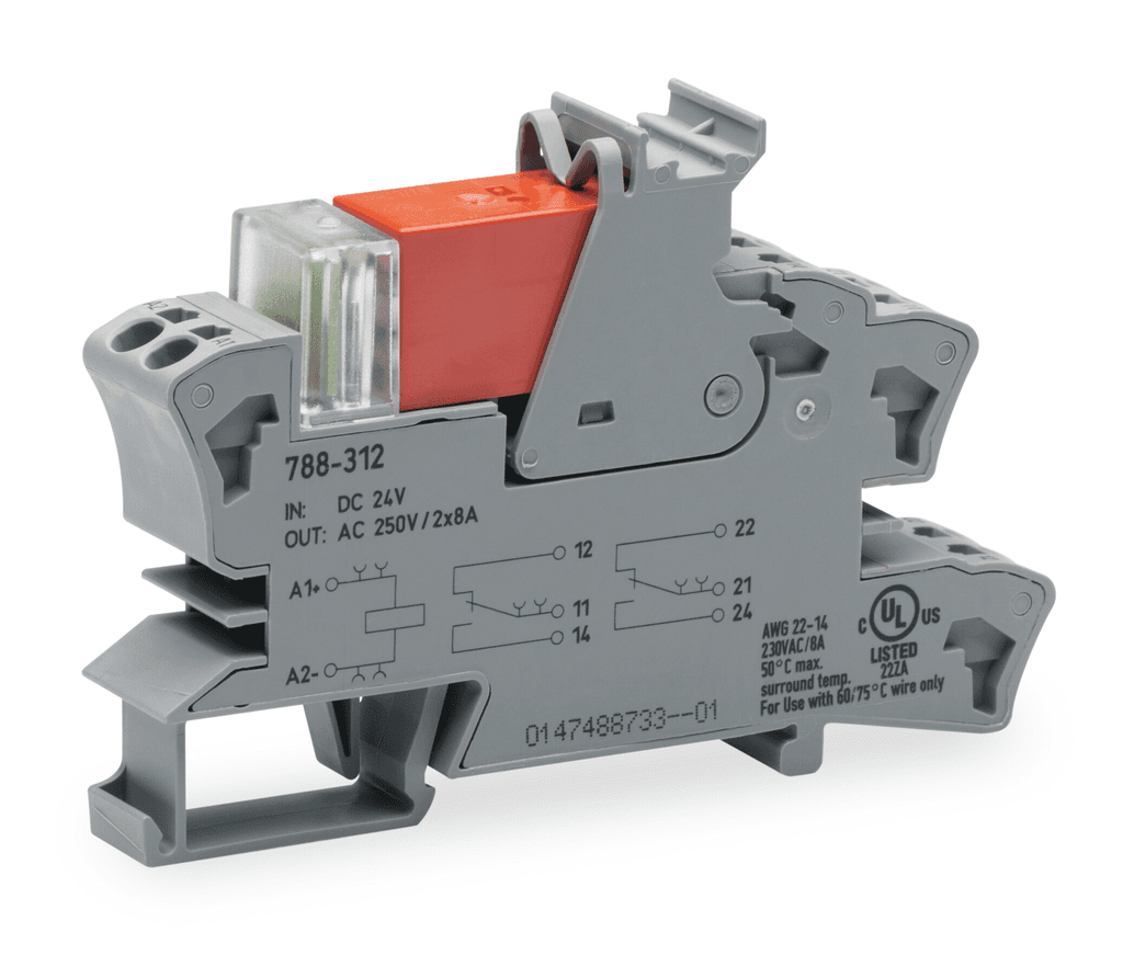 WAGO 788-313 788-313 WAGO - Relay module; Nominal input voltage: 48 VDC; 2 changeover contacts; Limiting continuous current: 8 A; Red status indicator; Module width: 15 mm; 2,50 mm²; gray 788-313 on Powermatic Associates