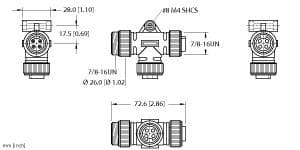 Turck RSM-2RKM 40 RSM-2RKM 40 Turck - RSM-2RKM 40 Actuator and Sensor Tee, T-Splitter without Cable RSM-2RKM 40 on Powermatic Associates