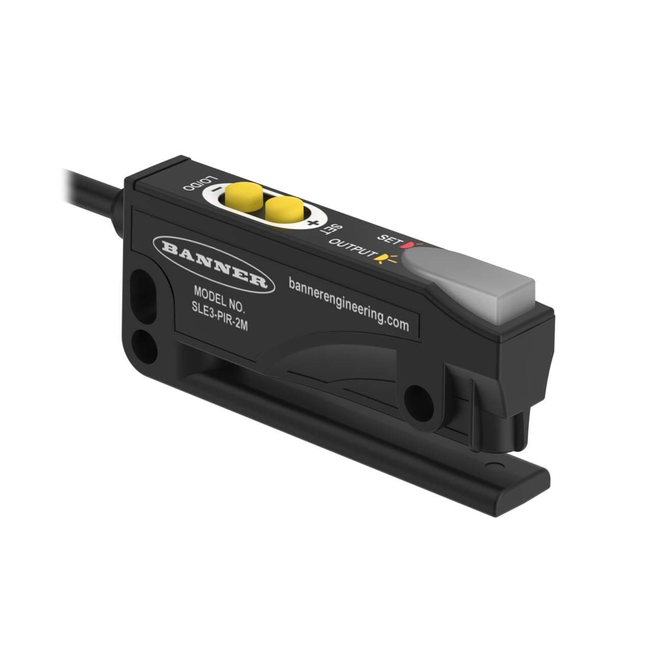Banner SLE3-PIR-2M Banner SLE3-PIR-2M - SLE3 Series: Label Sensor; Slot width: 3 mm; Input: 4.75-30 V dc; Output: PNP; 1.8 m (6 ft) Cable SLE3-PIR-2M on Powermatic Associates