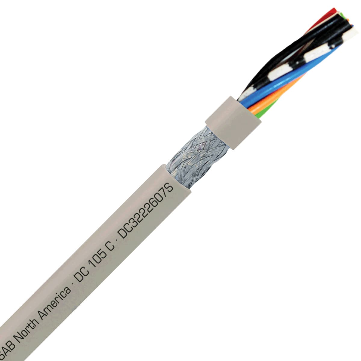 SAB DC3222607S DC 105 C - 26 AWG/7c, shielded flexible oil resistant data cable, UL, CSA, CE, RoHS DC3222607S on Powermatic Associates