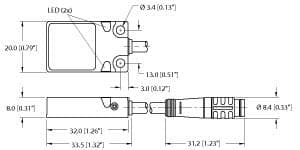 Turck BI5-Q08-AP6X2-0.2-PSG3/S34 BI5-Q08-AP6X2-0.2-PSG3/S34 Turck - BI5-Q08-AP6X2-0.2-PSG3/S34 Inductive Sensor, Resistant to Magnetic Fields BI5-Q08-AP6X2-0.2-PSG3/S34 on Powermatic Associates