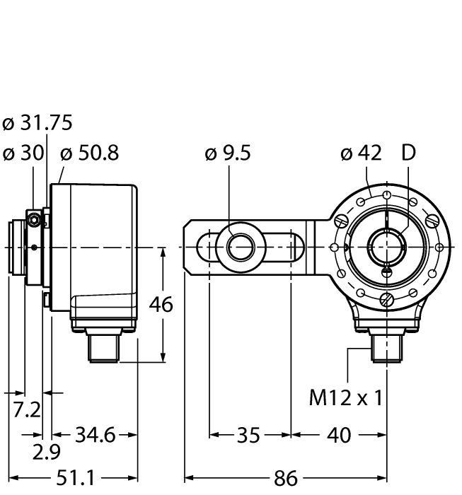 Turck RI-12H12S1-2B2048-H1181 RI-12H12S1-2B2048-H1181 Turck - RI-12H12S1-2B2048-H1181 Incremental Encoder, Industrial Line RI-12H12S1-2B2048-H1181 on Powermatic Associates
