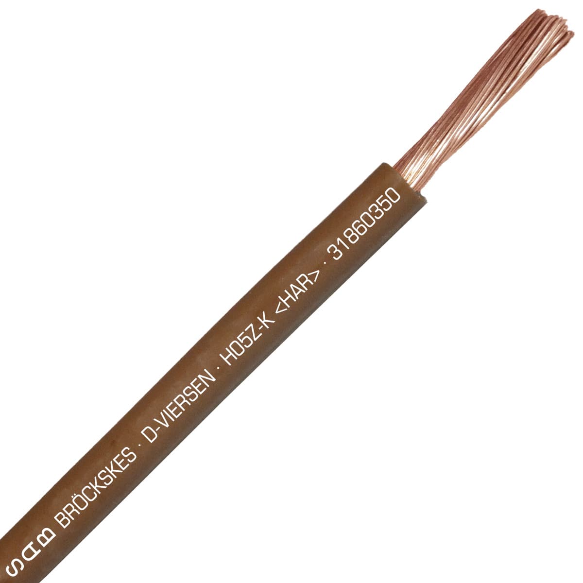 SAB 31860350 H05Z-K (HAR/CE) - 20 AWG hook-up wire, Brown 31860350 on Powermatic Associates