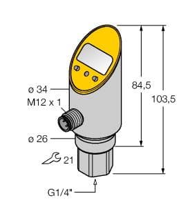 Turck PS016V-301-LI2UPN8X-H1141 PS016V-301-LI2UPN8X-H1141 Turck - PS016V-301-LI2UPN8X-H1141 Pressure sensor, With Analog Output and PNP/NPN Transistor Switching Output, Output 2 Reprogrammable as Switching Output PS016V-301-LI2UPN8X-H1141 on Powermatic Associates