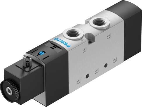 Festo 575512 solenoid valve VUVS-L25-M52-MZD-G14-F8-1C1 Valve function: 5/2 monostable, Type of actuation: electrical, Valve size: 26,5 mm, Standard nominal flow rate: 1300 l/min, Operating pressure: -0,9 - 10 bar 575512 on Powermatic Associates