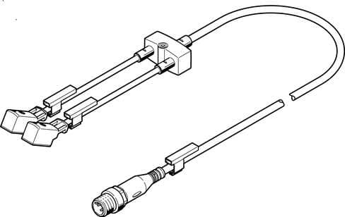 Festo 8035788 distributor NEDY-L2R1-V1-Z4W2Z-U-0.3L-M12G4-5R Based on the standard: EN 61076-2-101, Authorisation: RCM Mark, Design structure: Y-distributor with cables on both sides, Distributor type: 2 to 1, Signal status display: Yellow LED 8035788 on Powermatic Associates