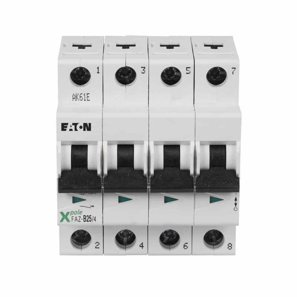 Eaton FAZ-D1/4 Eaton FAZ supplementary protector,UL 1077 Industrial miniature circuit breaker - supplementary protector,High levels of inrush current are expected,1 A,15 kAIC,Four-pole,10-20X /n,50-60 Hz,Standard terminals,D Curve FAZ-D1/4 on Powermatic Associates
