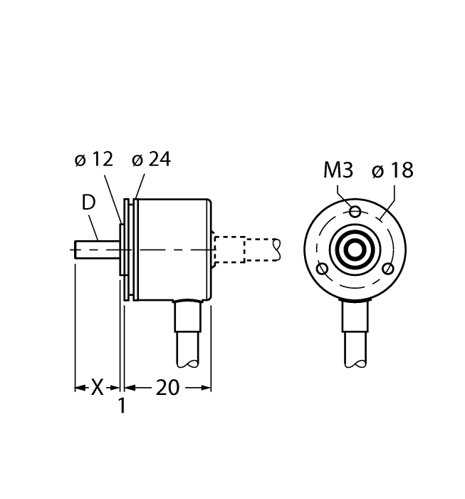 Turck RI-01T4F1-2A100-C RI-01T4F1-2A100-C Turck - RI-01T4F1-2A100-C Incremental Encoder, Industrial Line RI-01T4F1-2A100-C on Powermatic Associates