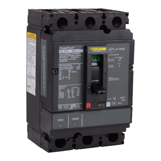 Schneider Electric HJN36100 PowerPact H Circuit Breaker,ThermMagn,100A,3P,600V,25kA HJN36100 on Powermatic Associates