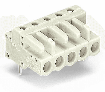 WAGO 722-241 722-241 WAGO - THT female header; angled; Pin spacing 5 mm; 11-pole; 100% protected against mismating; 0.6 x 1.0 mm solder pin; light gray 722-241 on Powermatic Associates