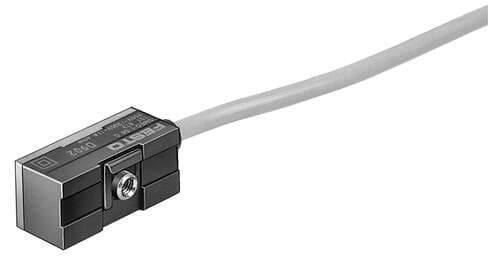 Festo 151673 proximity sensor SMEO-1-S6-C With reed contact, without mounting kit, heat resistant version Design: Block design, Conforms to standard: DIN EN 60947-5-2, CE mark (see declaration of conformity): to EU directive low-voltage devices, Materials note: Free o 151673 on Powermatic Associates