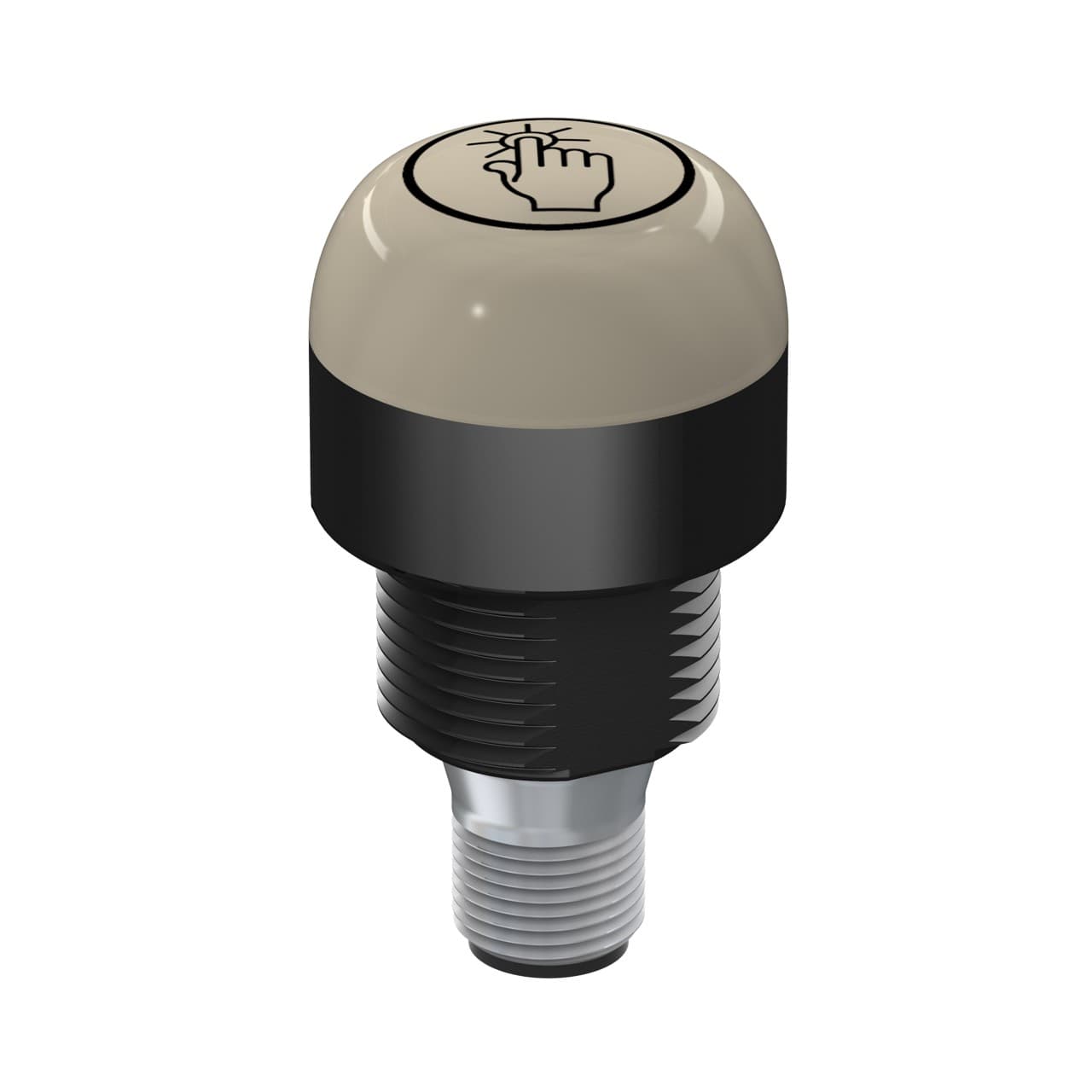 Banner K30APT2BRYF2Q Banner Engineering K30APT2BRYF2Q, part of the EZ-LIGHT series, is a capacitive touch-sensitive pick-to-light device designed with Gen.2 LED illumination in a black housing. It features a dome window shape with both the window and base made from polycarbonate (PC), ensuring durability. This part is equipped with an 8-pin M12 Euro-style QD connector for connectivity and operates on a supply voltage of 12Vdc-30Vdc, with 24Vdc nominal. It offers versatile mounting options including surface, base, or pole flush with a 22mm hole and M22 thread. The dome diameter measures 30mm / 1-3/16". It is designed to operate in ambient air temperatures ranging from -40°C to +50°C and is rated with a degree of protection of IP67 and IP69K, making it suitable for harsh environments. The operating mode includes a momentary job light (B/R/Y; Blue or Red or Yellow) that is ON when one of the 3 job inputs is active, and touch activates the output only with a Normally Open (NO) touch output. It also features 3 x digital inputs (12-30Vdc; PNP) for JOB color control and 1 x digital output (12-30Vdc; PNP) for touch. K30APT2BRYF2Q on Powermatic Associates