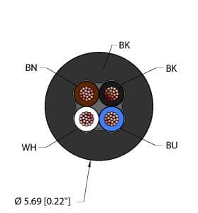 Turck BLK,TPU,4X22,AWM,HF BLK,TPU,4X22,AWM,HF Turck - BLK,TPU,4X22,AWM,HF Halogen Free Cable, Reelfast™ Bulk Cable BLK,TPU,4X22,AWM,HF on Powermatic Associates