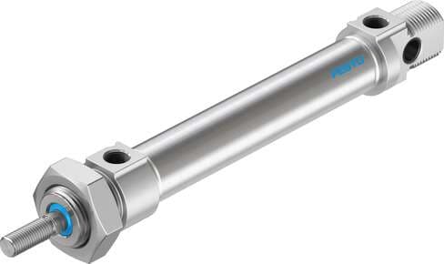 Festo 19238 standards-based cylinder DSNU-20-80-PPV-A Based on DIN ISO 6432, for proximity sensing. Various mounting options, with or without additional mounting components. With adjustable end-position cushioning. Stroke: 80 mm, Piston diameter: 20 mm, Piston rod th 19238 on Powermatic Associates