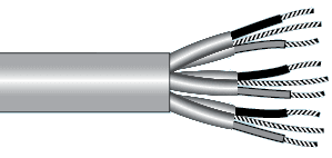 Alpha Wire 2466C SL005 Alpha Essentials Multi-Pair Cable - Foil Shield - 22 AWG 2 Pair - Gray - 300V - 100ft - Alpha 2466C SL005 2466C SL005 on Powermatic Associates