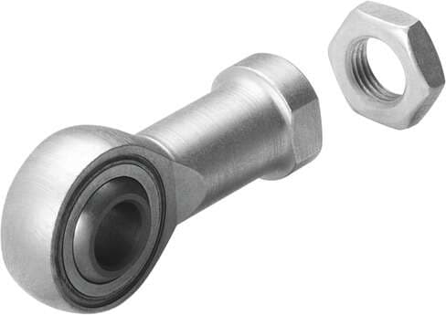 Festo 10774 rod eye SGS-M27X2 With hexagonal nut, for spherical swivelling cylinder mounting (piston rod side) as per DIN ISO 8139. Size: M27x2, Corrosion resistance classification CRC: 1 - Low corrosion stress, Ambient temperature: -40 - 150 °C, Product weight: 1339 10774 on Powermatic Associates