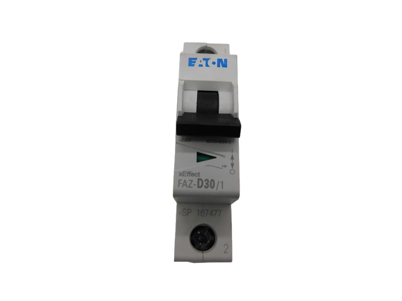 Eaton FAZ-D30/1-SP Eaton FAZ supplementary protector,UL 1077 Industrial miniature circuit breaker-supplementary protector,Single package,High levels of inrush current are expected,30 A,15 kAIC,Single-pole,277 V,10-20X/n,Q38,50-60 Hz,Standard terminals,D Curve FAZ-D30/1-SP on Powermatic Associates