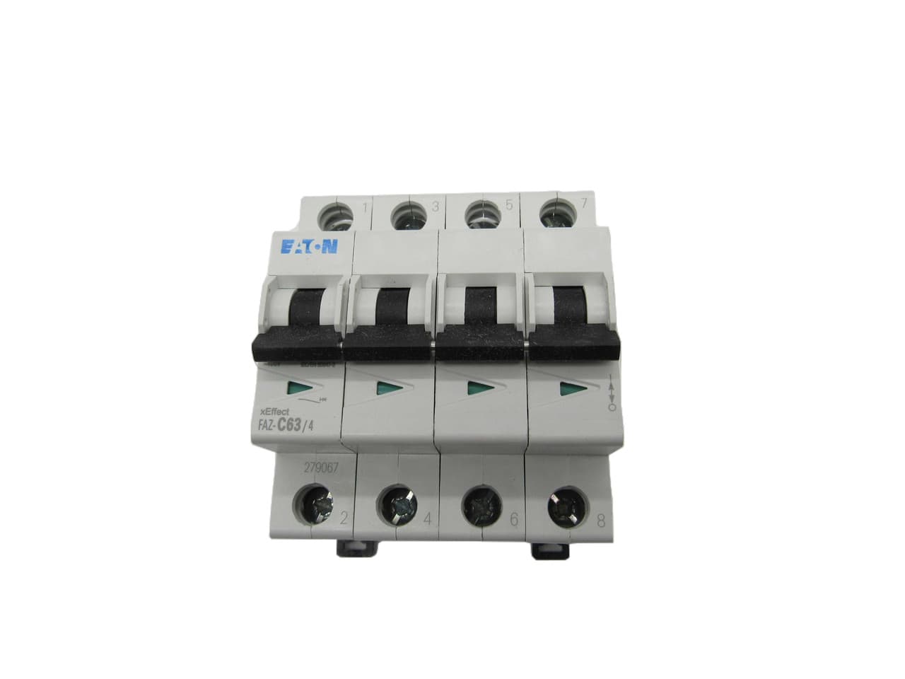 Eaton FAZ-C63/4 Eaton FAZ supplementary protector,UL 1077 Industrial miniature circuit breaker - supplementary protector,Medium levels of inrush current are expected,63 A,15 kAIC,Four-pole,5-10X /n,50-60 Hz,Standard terminals,C Curve FAZ-C63/4 on Powermatic Associates