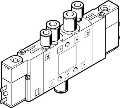 Festo 196879 solenoid valve CPE10-M1BH-5JS-QS-4 High component density Valve function: 5/2 bistable, Type of actuation: electrical, Width: 10 mm, Standard nominal flow rate: 180 l/min, Operating pressure: -0,9 - 10 bar 196879 on Powermatic Associates